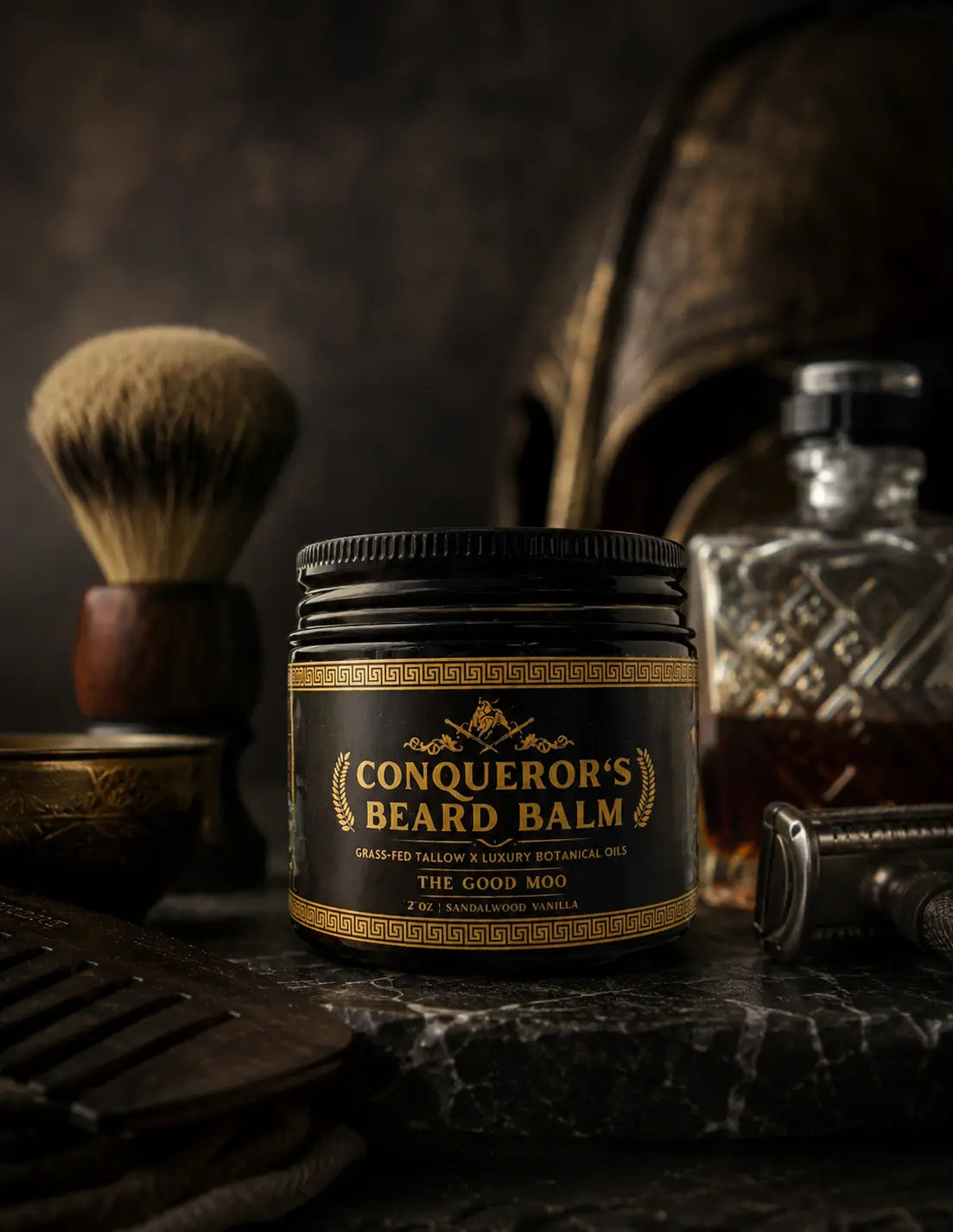 Conqueror’s Beard Balm | Natural Tallow Beard Conditioner for Men | Softens, Styles & Promotes Healthy Beard Growth The Good Moo